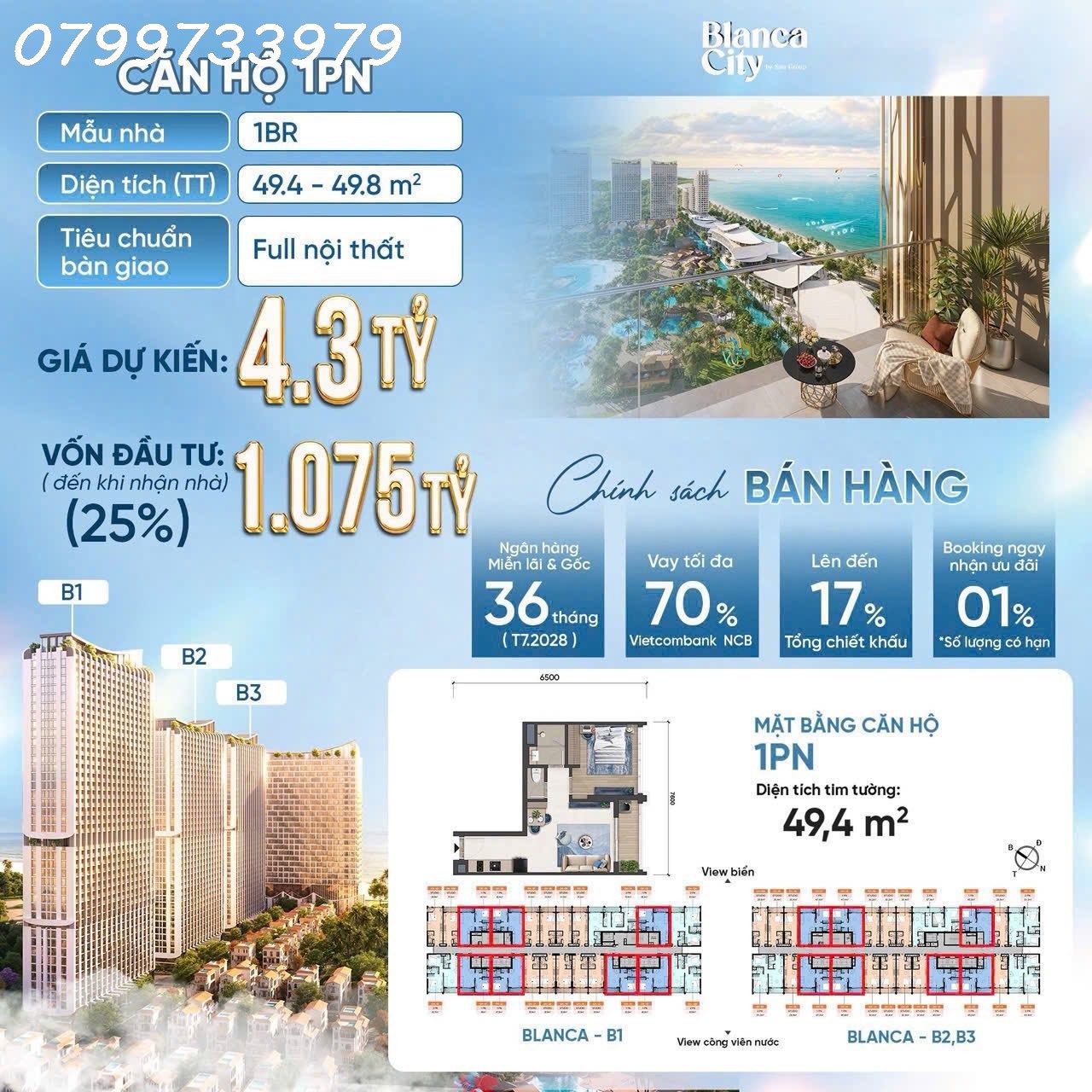 Căn hộ 5 sao biển Vũng Tàu, chỉ 700 triệu nhận nhà full nội thất 0799733979 - Ảnh 1